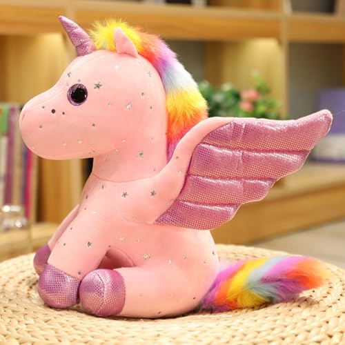 Uixxducc Einhorn Kuscheltier, Niedliches Einhorn Plüschtier Süß Einhorn Stofftier Flauschiger Plüsch Puppe Kinder Spielzeug Geschenke für Weihnachten Geburtstag (Rosa,20cm) von Uixxducc