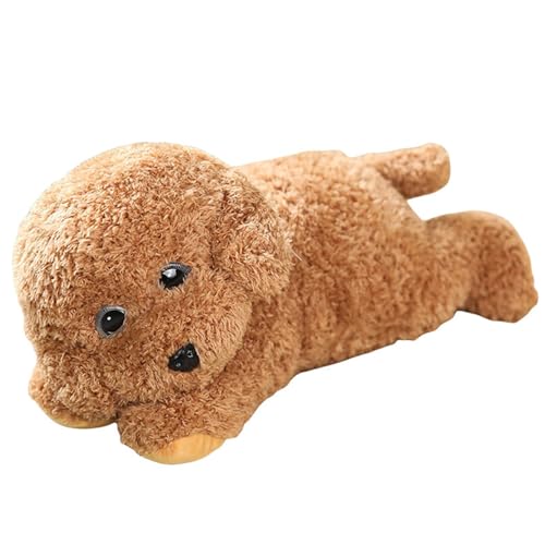 Uixxducc Hund Kuscheltier Plüschhund mit Schalldämpfer Stofftier Kawaii plüschtier Plüsch Puppe Spielzeug Geburtstag Geschenke für Jungen und Mädchen (25cm,Braun) von Uixxducc