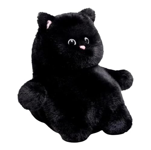 Uixxducc Katzen Stofftier Plüschtier, Kuscheltier Plüschpuppen Katzen, 35cm Stofftier Schmusetier Geschenk für Jungen Mädchen Babys (Schwarz) von Uixxducc