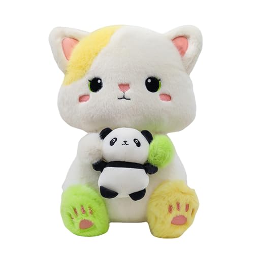 Uixxducc Kuscheltier Katze Spielzeug Kinder Plüschtier Kawaii Regenbogen Katzen Plushie Puppen Stofftier Geschenke (32 cm) von Uixxducc