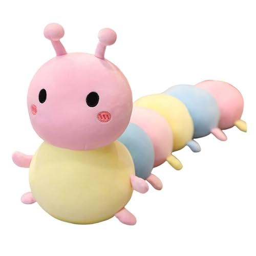 Uixxducc Kuscheltier Raupe Plüschtier Kawaii Raupen Plüsch Spielzeug zum Kuscheln & Spielen Kinder Stofftier Dekokissen Geschenke (100 cm,A) von Uixxducc