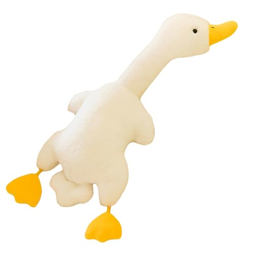 Uixxducc Kuscheltier Samt Ente Ente Plüschtier Gelb Ente Kuscheltier Plüsch Spielzeug Plüschtier für Kinder und Baby – Flauschiger Stofftier zum Spielen, Geschenk & Kuscheln (Weiß,35cm) von Uixxducc