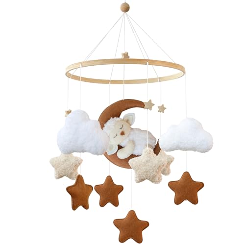 Uixxducc Mobile Baby Windspiele, Schlafen auf dem Mond Lämmchen, Mobile Wickeltisch Baby Mobile Babybett, Kinderzimmer Babyzimmer Deko, Geschenk für Baby Jungen und Mädchen Uixxducc Mobile Baby Windspiele, Schlafen auf dem Mond Lämmchen, Mobile Wickeltisch Baby Mobile Babybett, Kinderzimmer Babyzimmer Deko, Geschenk für Baby Jungen und Mädchen von Uixxducc