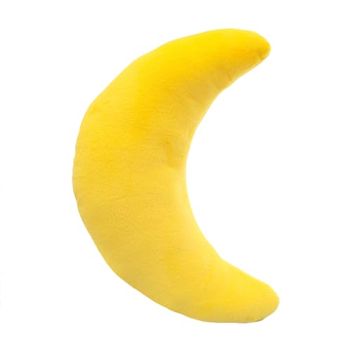 Uixxducc Mond Kuschelkissen Kinder Mondkissen, Mond Zierkissen Weiche Flauschige Mond Kissen Sofakissen, Dekokissen für Kinderzimmer Schlafzimmer Deko (Gelb,45cm) von Uixxducc