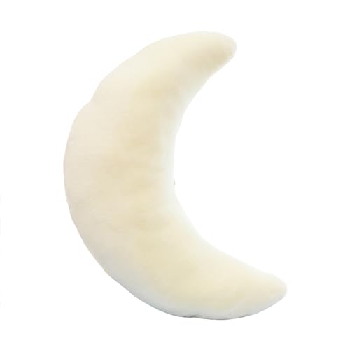 Uixxducc Mond Kuschelkissen Kinder Mondkissen, Mond Zierkissen Weiche Flauschige Mond Kissen Sofakissen, Dekokissen für Kinderzimmer Schlafzimmer Deko (Weiß,55cm) von Uixxducc