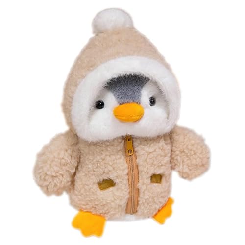 Uixxducc Pinguin Kuscheltier, Weiches Pinguin Plüschtier Stofftier, Süße Pinguin Plüsch Spielzeug Plüschpinguin Plüschkissen Geschenke für Kinder (Beige) von Uixxducc