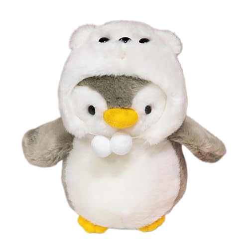 Uixxducc Pinguin Kuscheltier, Weiches Pinguin Plüschtier Stofftier, Süße Pinguin Plüsch Spielzeug Plüschpinguin Plüschkissen Geschenke für Kinder (Grau) von Uixxducc