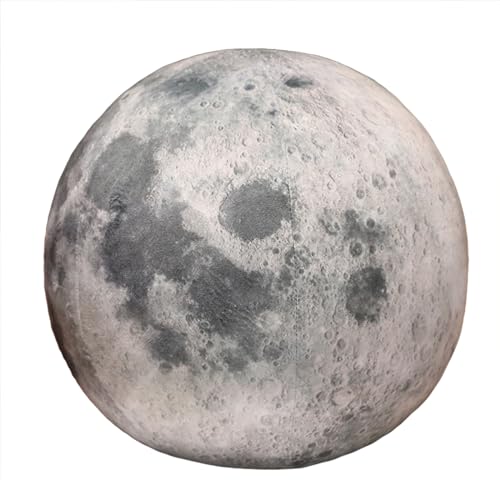 Uixxducc Planet Kuscheltier Sternkissen, Sonne,Mond,Mars und Erde Plüschkissen, Universum-Serie Plüschtiere Zierkissen Sofakissen Dekokissen für Kinderzimmer Schlafzimmer (Mond,17cm) von Uixxducc