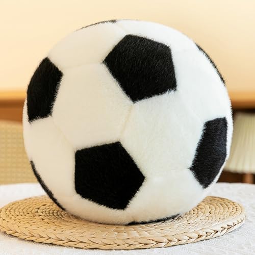 Uixxducc Plüsch Fußball Kissen, Fußball Kuscheltier Spielzeug Flauschige Ballkissen, weiche Fußball Stuhlkissen, Sport-Wurfkissen,Sport-Themenkissen für Kinderzimmer Dekoration (B,18CM) von Uixxducc