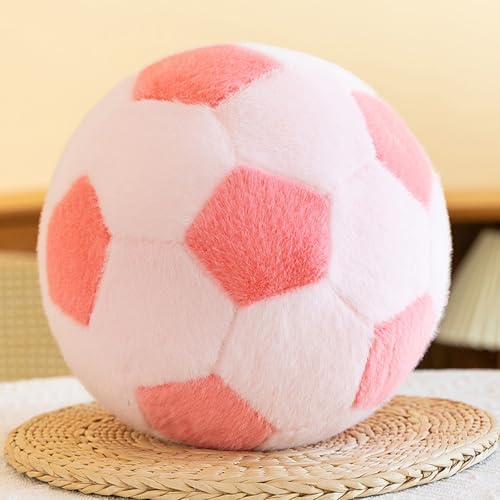 Uixxducc Plüsch Fußball Kissen, Fußball Kuscheltier Spielzeug Flauschige Ballkissen, weiche Fußball Stuhlkissen, Sport-Wurfkissen,Sport-Themenkissen für Kinderzimmer Dekoration (C,18CM) von Uixxducc