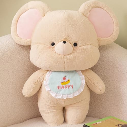 Uixxducc Plüschtier Mäuse Kuscheltier Mäuse Stofftier mit Schürzen, Weiches Tier Kissen Plüschkissen Spielzeug Geschenk für Kinder und Erwachsene (30cm,Braun) von Uixxducc