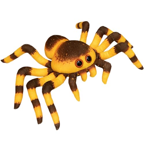 Uixxducc Plüschtier Spinne Kuscheltier Weich, Kuschelig Plüschspiders Plüsch Spielzeug Stofftier Geschenke für Geburtstag Party Prank Requisiten (20cm,Gelb) von Uixxducc