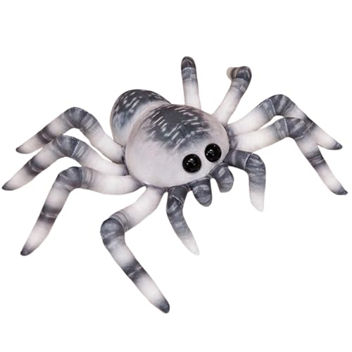 Uixxducc Plüschtier Spinne Kuscheltier Weich, Kuschelig Plüschspiders Plüsch Spielzeug Stofftier Geschenke für Geburtstag Party Prank Requisiten (20cm,Grau) von Uixxducc