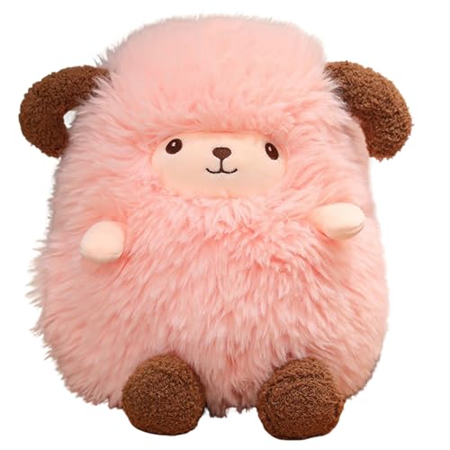 Uixxducc Schaf Kuscheltier Süße Lammfleisch Plüschtier Stofftier, Weiches Lammfleisch Kissen Plüsch Spielzeug Geschenk für Kinder/Erwachsene (30cm,Rosa) von Uixxducc