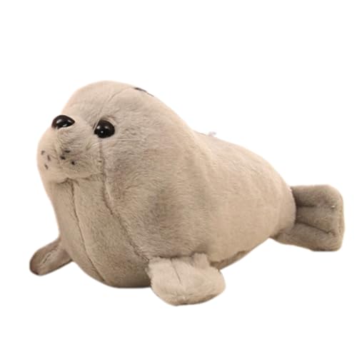 Uixxducc Seelöwe Kuscheltier Seelöwe Stofftier Plüschtier, Süß Seelöwe Plüschpuppen Schmusetier Weiches Seelöwe Plüsch Kinder Kuscheltier Geschenk für Jungen Mädchen (Grau,35cm) von Uixxducc