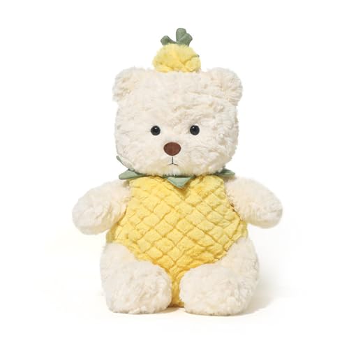 Uixxducc Teddybär Kuscheltier Bär Plüschtier 35 cm Niedlich Ananas Teddy Stofftier zum Kuscheln und Spielen Kawaii Deko Plushie Geschenke für Kinder (A) von Uixxducc