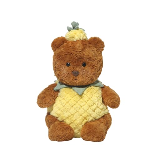 Uixxducc Teddybär Kuscheltier Bär Plüschtier 35 cm Niedlich Ananas Teddy Stofftier zum Kuscheln und Spielen Kawaii Deko Plushie Geschenke für Kinder (B) von Uixxducc