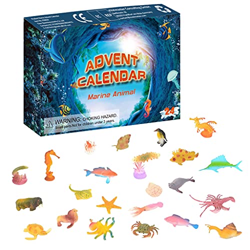 Ukbzxcmws 24-teilige Countdown Simulation Marine Actionfigur Spielzeug Tischdekoration Überraschende Weihnachtsspielsets von Ukbzxcmws