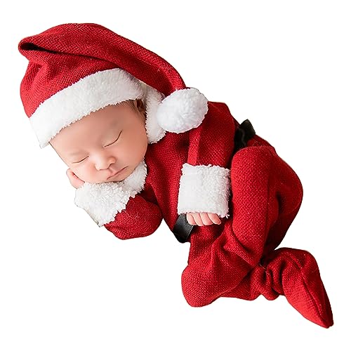 Ukbzxcmws Fotografie Requisiten Kostüm Für Babys Mädchen Jungen 0–1 Monate Fotoshooting Weihnachtskostüm Hose Weihnachtsmütze Posing Requisiten Baby Foto Requisiten Outfit von Ukbzxcmws