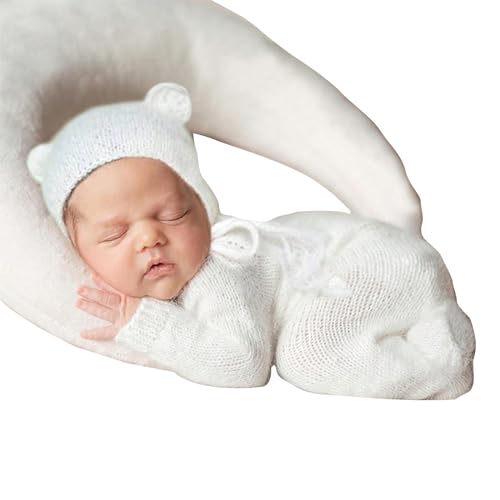 Ukbzxcmws Fotografie Set Warmes Und Süßes Fotografie Geschenk Komplettes Mohair Strampler Und Mützen Set Für Jungen Und Mädchen Geschenk Baby Fotografie Kostüm Baby Foto Zubehör von Ukbzxcmws