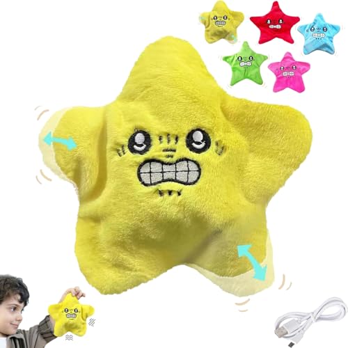 Ukisisi Angry Star Face Plush,angry Star Plush,angry Starfish Toy,Dancing Star Plush,Moving Star Plush,Angry Star Face Kawaii Fun Toy,Moving Funny Angry Star Stress Relieving Toys von Ukisisi