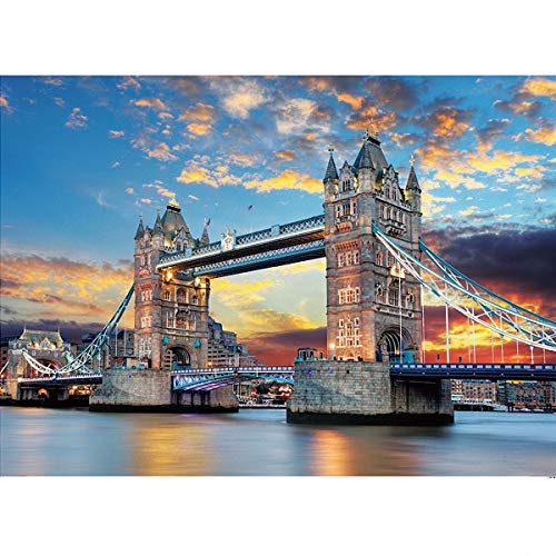 1000 Stück Puzzle - London Tower Bridge - Erwachsene Teenager Kinder Puzzle Großes Puzzle Spielzeug Geschenk Pädagogisch Intellektuell Dekomprimieren Spaß Familienspiel von Ulalaza