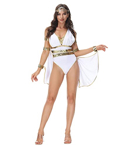 Ulalaza Cosplay-Kostüm für Damen, Cleopatra, griechische Göttin, antike römische Kriegerin, Uniform-Outfit für Halloween-Party von Ulalaza