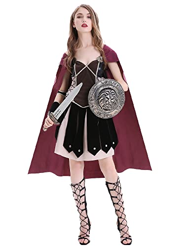 Ulalaza Cosplay-Kostüm für Damen, Cleopatra, griechische Göttin, antike römische Kriegerin, Uniform-Outfit für Halloween-Party von Ulalaza