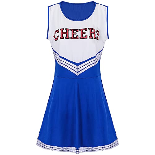 Ulalaza Damen Cheerleader Kostüm Mädchen Cheer Kostüm Uniform Outfit Rock Ärmel für Softball Dance Musical Party Halloween von Ulalaza