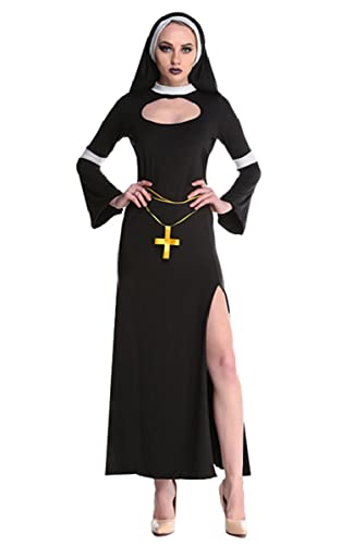 Ulalaza Damen Cosplay Kostüm Gefallener Engel Teufelsflügel Priester Nonne Ninja Meerjungfrau Königin Uniform Outfit für Halloween Ulalaza Damen Cosplay Kostüm Gefallener Engel Teufelsflügel Priester Nonne Ninja Meerjungfrau Königin Uniform Outfit für Halloween von Ulalaza
