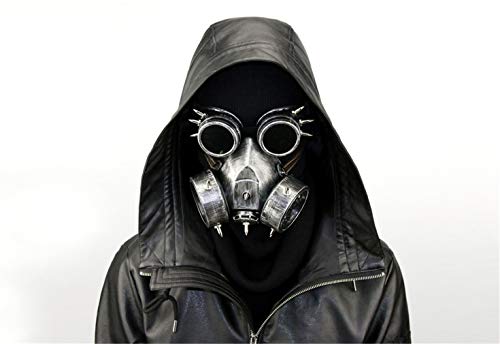 Ulalaza Steampunk-Gasmaske / Schutzbrille, Verkleidung, Retro, Gothic, Punk, Zombie, Soldaten, Totenkopf, Maske für Halloween, Cosplay, Requisiten, silber, Einheitsgröße von Ulalaza