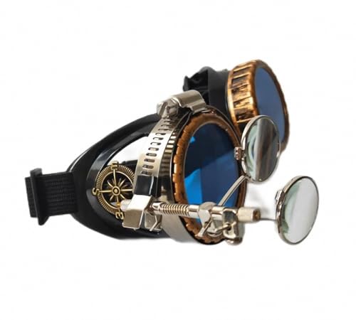 Ulalaza Vintage Steampunk Brille Brille Viktorianisch Retro Cyberpunk Gothic Cosplay von Ulalaza