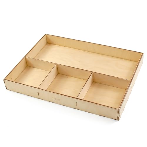 Ulanik Montessori Sortiertablett, Montessori Spielzeug ab 3 Jahre, Holzsortiertablett Lernspielzeug für Vorschule, Farbsortierung und Zählen — 4 Zellen Ulanik Montessori Sortiertablett, Montessori Spielzeug ab 3 Jahre, Holzsortiertablett Lernspielzeug für Vorschule, Farbsortierung und Zählen — 4 Zellen von Ulanik
