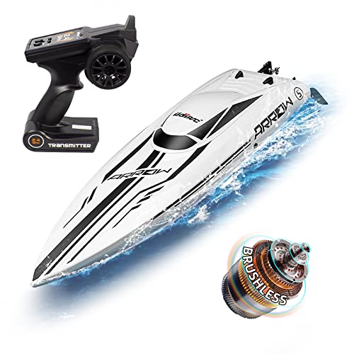 Ulifance 48KM/H RC Boot Brushless für Pools und Seen, Groß Ferngesteuertes Boot 2.4 GHZ RC Schiff Spielzeug Geschenk für Kinder und Erwachsene (Weiß) von Ulifance