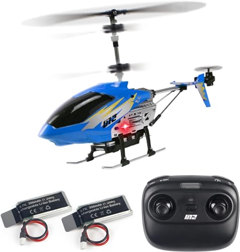 Ulifance U12 Hubschrauber Indoor RC Helikopter für Kinder Helikopter Ferngesteuert mit LED Leucht One Key Take/Off Höhenhaltungrc RC Flugzeug Spielzeug Geschenk für Jungen und Mädchen Blau von Ulifance