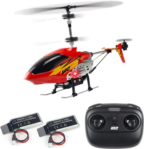 Ulifance U12 Hubschrauber Indoor RC Helikopter für Kinder Helikopter Ferngesteuert mit LED Leucht One Key Take/Off Höhenhaltungrc RC Flugzeug Spielzeug Geschenk für Jungen und Mädchen Rot von Ulifance