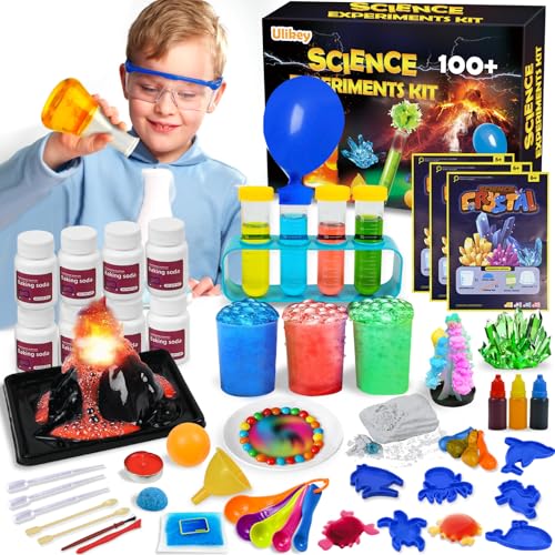 Ulikey 100+ Experimente Wissenschaft Kit für Kinder, Chemiebaukasten Kinder Labor, Vulkan, Magische Farbe Lernspielzeug, Wissenschaft Experimentierkästen Spielzeug Geschenke für Jungen Mädchen von Ulikey