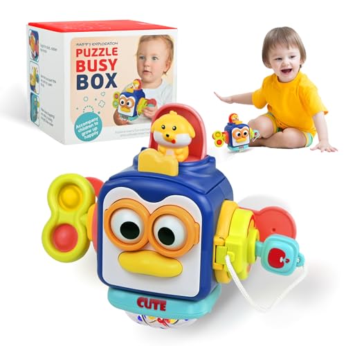 Ulikey Busy Activity Cube, Motorikwürfel Spielzeug ab 1 Jahr, Montessori Spielzeug mit Baby Würfel Spielzeug, Busy Cube ab 18 Monate für Feinmotorische Fähigkeiten Vorschule Lerngeschenk von Ulikey