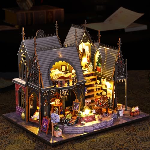 Ulikey DIY Miniatur Puppenhaus Kit, mit Haus BAU Möbeln Werkzeugen Zubehör, Hölzernes Kreative Geschenkidee Bastelgeschenkidee (Magisches ) von Ulikey