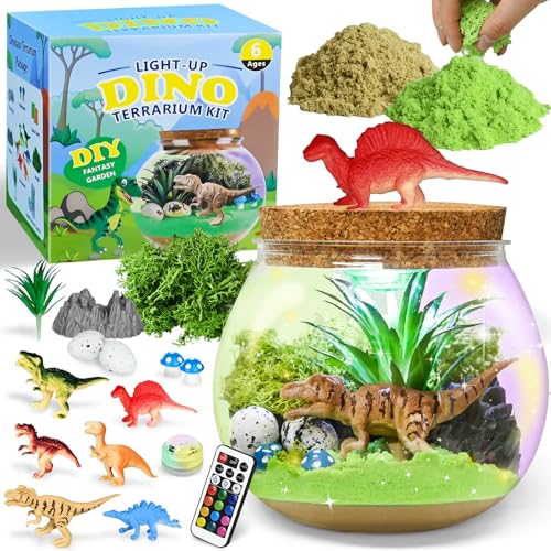 Ulikey DIY Nachtlicht Kinder, Dinosaurier Nachtlicht Basteln, Bastelsets für Kinder, Dino Nachtlich mit Fernsteuerung 12 Farben Lichter, 3D Dinosaur Bastelset für 6-12 Jungen Mädchen Geschenke von Ulikey