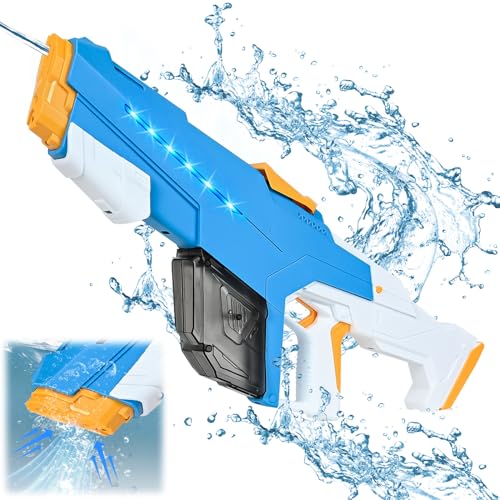 Ulikey Elektrische Wasserpistole, Electric Water Gun Automatic mit Wasseraufnahme, 610ml Hohe KapazitäT Wasserspritzpistole mit Sound und Licht, Wasserspielzeug für Kinder und Erwachsene (Blau) von Ulikey