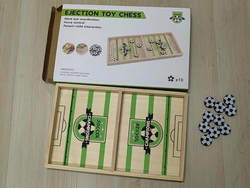 Ulikey Katapult Brettspiel, Tisch Hockey Brettspiel, Katapult Schach mit 10 Figuren, Portable Schachbrett Spiel aus Holz, 2 Spieler Holz Slingshot Brettspiel Geeignet für Eltern-Kind-Interaktion von Ulikey