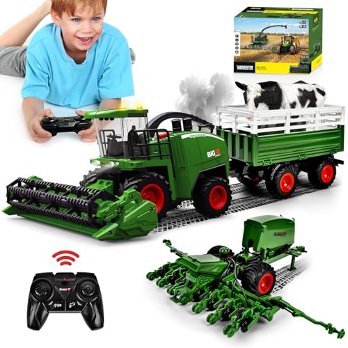 Ulikey Rc Traktor, Ferngesteuerter Traktor Ferngesteuert mit Anhänger für Kinder von Ulikey