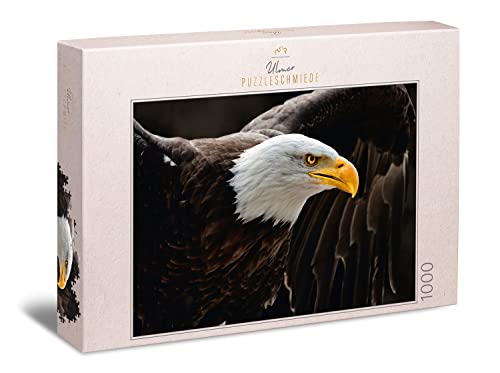 Ulmer Puzzleschmiede „Der Seeadler“ - Klassisches 1000 Teile Tier-Puzzle – Der imposante Adler, das Wappentier der USA, mit ausgebreiteten Flügeln - EIN anspruchsvolles Puzzle von Ulmer Puzzleschmiede