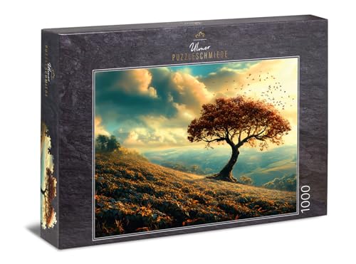 Ulmer Puzzleschmiede - 1000 Teile Puzzle „Herbstland“ - Einsamer Baum in der Herbst-Landschaft mit Hügeln im besonderen Licht - Puzzle-Qualität Made in Germany Ulmer Puzzleschmiede - 1000 Teile Puzzle „Herbstland“ - Einsamer Baum in der Herbst-Landschaft mit Hügeln im besonderen Licht - Puzzle-Qualität Made in Germany von Ulmer Puzzleschmiede