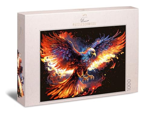 Ulmer Puzzleschmiede - Fantasy-Puzzle 1000 Teile Feuervogel - Imposanter Adler über leuchtenden Flammen als Phoenix-Symbol - Puzzle-Qualität Made in Germany Ulmer Puzzleschmiede - Fantasy-Puzzle 1000 Teile Feuervogel - Imposanter Adler über leuchtenden Flammen als Phoenix-Symbol - Puzzle-Qualität Made in Germany von Ulmer Puzzleschmiede