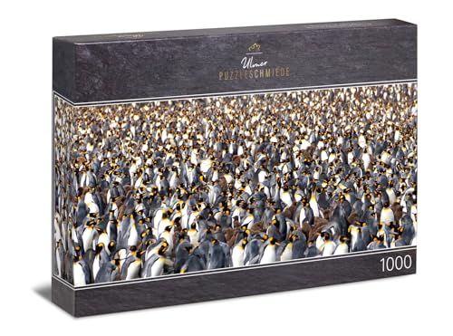 Ulmer Puzzleschmiede - Impossible-Puzzle Pol-Party - Originelles 1000 Teile Pinguin-Puzzle im Panorama-Format - Die Pinguin-Kolonie als Impossible-Puzzle für Puzzle-Profis von Ulmer Puzzleschmiede