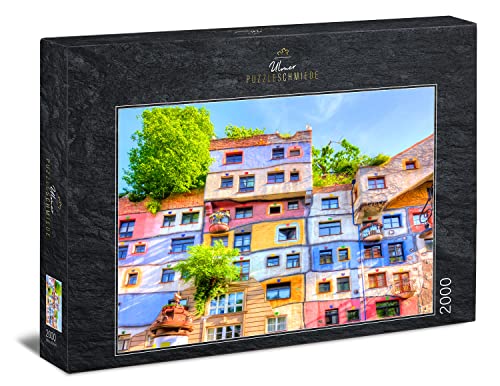 Ulmer Puzzleschmiede - Puzzle „Hundertwasser-Haus“ - 2000 Teile Puzzle – das Bunte Haus vom Künstler Friedensreich Hundertwasser in Wien, Österreich als farbenfrohes Puzzlemotiv Ulmer Puzzleschmiede - Puzzle „Hundertwasser-Haus“ - 2000 Teile Puzzle – das Bunte Haus vom Künstler Friedensreich Hundertwasser in Wien, Österreich als farbenfrohes Puzzlemotiv von Ulmer Puzzleschmiede