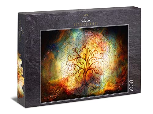 Ulmer Puzzleschmiede - Puzzle „Tree of Life“ - Der Baum des Lebens als anspruchsvolles 1000 Teile Puzzle - Der Weltenbaum Yggdrasil verkörpert den Kosmos - Puzzle-Qualität Made in Germany von Ulmer Puzzleschmiede