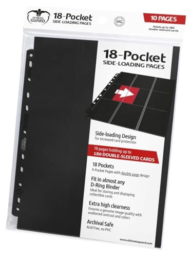 Ultimate Guard UGD010404 18-Pocket Side-Loading Supreme Pages Standard Size Black (10), Einfarbig, Schwarz von Ultimate Guard